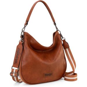 imageWrangler Large Hobo Crossbody Bag for Women Shoulder Purse Handbags with Adjustable StrapAmber Brown