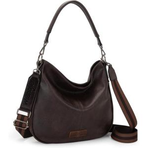 imageWrangler Large Hobo Crossbody Bag for Women Shoulder Purse Handbags with Adjustable StrapDark Coffee