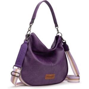 imageWrangler Large Hobo Crossbody Bag for Women Shoulder Purse Handbags with Adjustable StrapEggplant