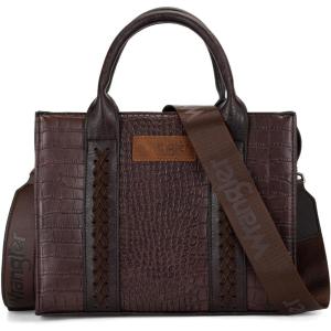 imageWrangler Medium Tote Bag for Women Designer Satchel Handbags Tophandle Purses with StrapCrocodilecoffee