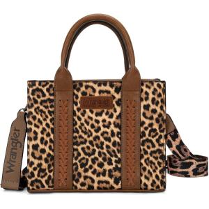 imageWrangler Medium Tote Bag for Women Designer Satchel Handbags Tophandle Purses with StrapLeopard Print