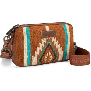 imageWrangler Mini Crossbody Purse for Women Western Aztec Clutch Designer Tapestry Shoulder HandbagsBrown