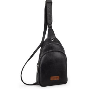 imageWrangler Small Crossbody Sling Bags for Women Fanny Packs Chest Bag for Travel GiftExplorerblack