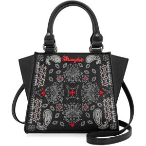 imageWrangler Small Tote Purse Cute Womens Handbags Western Paisley Print Satchel BagsPaisleyblack