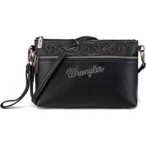 imageWrangler Western Cowhide Crossbody Bags for Women Clutch Wristlet PursePatternblack