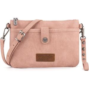imageWrangler Western Cowhide Crossbody Bags for Women Clutch Wristlet PursePlainpink