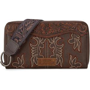imageWrangler Wristlet Wallets Western Wallet for Women Floral Tooled Womens Wallet Boot Stitch PursesAtoolingcoffee