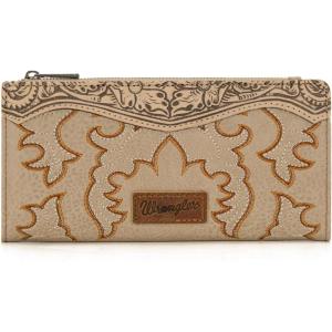 imageWrangler Wristlet Wallets Western Wallet for Women Floral Tooled Womens Wallet Boot Stitch PursesBoottan