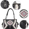 imageMontana West Aztec Collection Concealed Carry Satchel Western Shoulder Handbag Purses for Women MW1012G8085BK