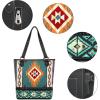 imageMontana West Aztec Tapestry Tote Bag Vegan Leather Tooling Western Shoulder Handbag Purses for Women MW1096G8113BK