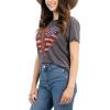 imageMontana West Graphic Tees for Women Vintage T Shirts Cross with American Flag Wings Printed Short Sleeve T Shirt ABT3020S