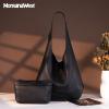 imageMontana West Hobo Bags Purse for Women Ultra Soft Foldable Shoulder Slouchy Handbags with Cosmetic bagEleganceblack