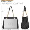 imageMontana West MEDIUM Tote Bag for Women Quilted Chain Handbags Shoulder Purse040black