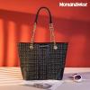 imageMontana West MEDIUM Tote Bag for Women Quilted Chain Handbags Shoulder PurseAblack