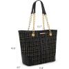 imageMontana West MEDIUM Tote Bag for Women Quilted Chain Handbags Shoulder PurseAblack