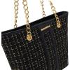 imageMontana West MEDIUM Tote Bag for Women Quilted Chain Handbags Shoulder PurseAblack