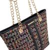 imageMontana West MEDIUM Tote Bag for Women Quilted Chain Handbags Shoulder PurseBlack