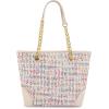 imageMontana West MEDIUM Tote Bag for Women Quilted Chain Handbags Shoulder PurseM Beige