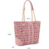 imageMontana West MEDIUM Tote Bag for Women Quilted Chain Handbags Shoulder PurseM Pink