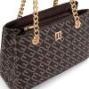 imageMontana West MEDIUM Tote Bag for Women Quilted Chain Handbags Shoulder PurseMonogram Coffee