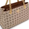 imageMontana West MEDIUM Tote Bag for Women Quilted Chain Handbags Shoulder PurseMonogram Khaki