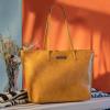 imageMontana West Medium Tote Bags for Women Shoulder Handbag with Zipper Lightweight Everyday Purse for Work Travel or ShoppingHoney Yellow Brown