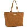 imageMontana West Medium Tote Bags for Women Shoulder Handbag with Zipper Lightweight Everyday Purse for Work Travel or ShoppingHoney Yellow Brown