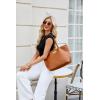 imageMontana West Medium Tote Bags for Women Shoulder Handbag with Zipper Lightweight Everyday Purse for Work Travel or ShoppingKhaki