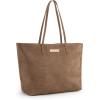 imageMontana West Medium Tote Bags for Women Shoulder Handbag with Zipper Lightweight Everyday Purse for Work Travel or ShoppingKhaki