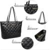 imageMontana West Quilted Tote Bag for Women Large Shoulder Bag Fashion Handbags with Top ZipperAngel Quilted Black