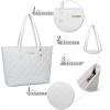 imageMontana West Quilted Tote Bag for Women Large Shoulder Bag Fashion Handbags with Top ZipperAngels White