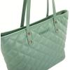 imageMontana West Quilted Tote Bag for Women Large Shoulder Bag Fashion Handbags with Top ZipperBright Light Green