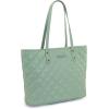 imageMontana West Quilted Tote Bag for Women Large Shoulder Bag Fashion Handbags with Top ZipperBright Light Green