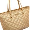 imageMontana West Quilted Tote Bag for Women Large Shoulder Bag Fashion Handbags with Top ZipperCold Quilted Gold