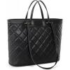 imageMontana West Quilted Tote Bag for Women Large Shoulder Bag Fashion Handbags with Top ZipperNewblack