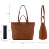 imageMontana West Quilted Tote Bag for Women Large Shoulder Bag Fashion Handbags with Top ZipperNewbrown