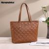 imageMontana West Quilted Tote Bag for Women Large Shoulder Bag Fashion Handbags with Top ZipperQuilted Brown