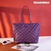 imageMontana West Quilted Tote Bag for Women Large Shoulder Bag Fashion Handbags with Top ZipperQuilted Dull Lavender