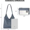 imageMontana West Slouchy Hobo Bags for Women Soft Designer Shoulder Purses Ladies Top Handle Handbag1distant Blue