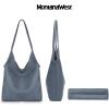 imageMontana West Slouchy Hobo Bags for Women Soft Designer Shoulder Purses Ladies Top Handle Handbag1distant Blue