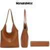 imageMontana West Slouchy Hobo Bags for Women Soft Designer Shoulder Purses Ladies Top Handle Handbag1hawaiian Brown