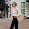 imageMontana West Slouchy Hobo Bags for Women Soft Designer Shoulder Purses Ladies Top Handle Handbag1khaki