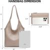 imageMontana West Slouchy Hobo Bags for Women Soft Designer Shoulder Purses Ladies Top Handle Handbag1khaki