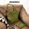 imageMontana West Slouchy Hobo Bags for Women Soft Designer Shoulder Purses Ladies Top Handle Handbag1moss Green
