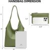 imageMontana West Slouchy Hobo Bags for Women Soft Designer Shoulder Purses Ladies Top Handle Handbag1moss Green