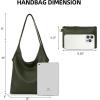 imageMontana West Slouchy Hobo Bags for Women Soft Designer Shoulder Purses Ladies Top Handle Handbag1olive Green
