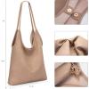 imageMontana West Slouchy Hobo Bags for Women Soft Designer Shoulder Purses Ladies Top Handle HandbagA Beige