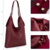 imageMontana West Slouchy Hobo Bags for Women Soft Designer Shoulder Purses Ladies Top Handle HandbagA Red