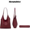 imageMontana West Slouchy Hobo Bags for Women Soft Designer Shoulder Purses Ladies Top Handle HandbagA Red