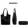 imageMontana West Slouchy Hobo Bags for Women Soft Designer Shoulder Purses Ladies Top Handle HandbagObsidian Black